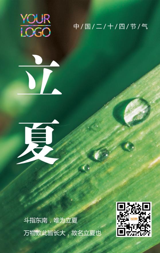 綠色實(shí)景簡(jiǎn)約立夏二十四節(jié)氣海報(bào)模板下載